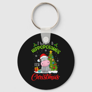 Porte-clés Je veux un hippopotame pour Noël