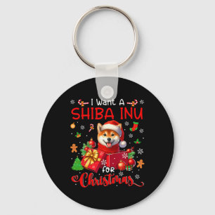 Porte-clés Je Veux Un Shiba Inu Pour Le Propriétaire De Noël