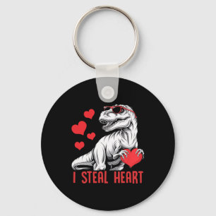 Porte-clés Je vole le cœur T-rex dinosaure Saint-Valentin gar