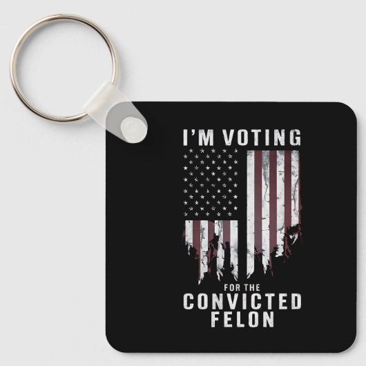 Porte-clés Je vote pour le condamné Felon Pro Trump 2024 (Recto)