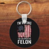 Porte-clés Je vote pour le condamné Felon Pro Trump 2024 (Recto)