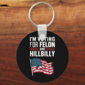 Porte-clés Je vote pour le Felon et le Hillbilly 2024 Pro (Recto)