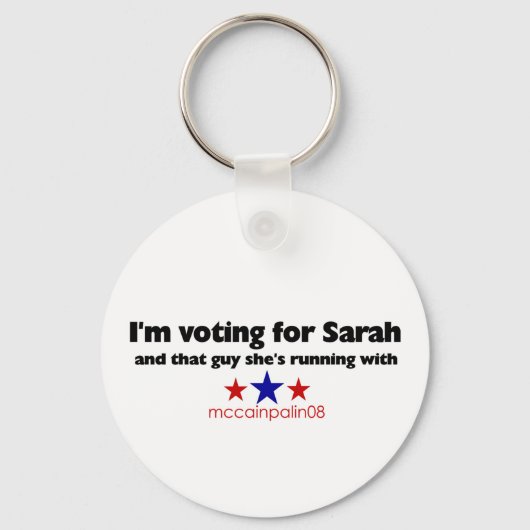Porte-clés Je vote pour Sarah (Recto)