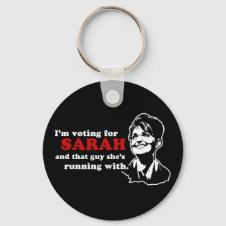 Porte-clés Je vote pour Sarah et ce type