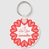 Porte-clés Je vous aime 3d coeurs cercle cadre (Verso)