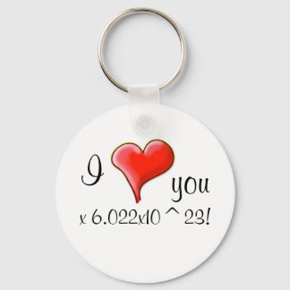 Porte-clés Je vous aime 6.022x10^23 !
