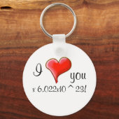 Porte-clés Je vous aime 6.022x10^23 ! (Recto)