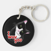 Porte-clés Je vous wuv Chat (Dos)