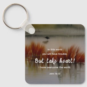 Porte-clés Jean 16:33 J'ai surmonté la Bible Verse Christian