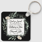 Porte-clés Jean 3:16 Dieu a tellement aimé la Bible Verse du  (Dos)