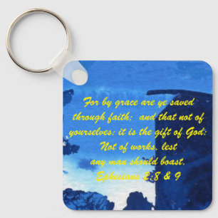 Porte-clés Jean 3:16 & Éphésiens 2:8 & 9 Porte - clé de la vé
