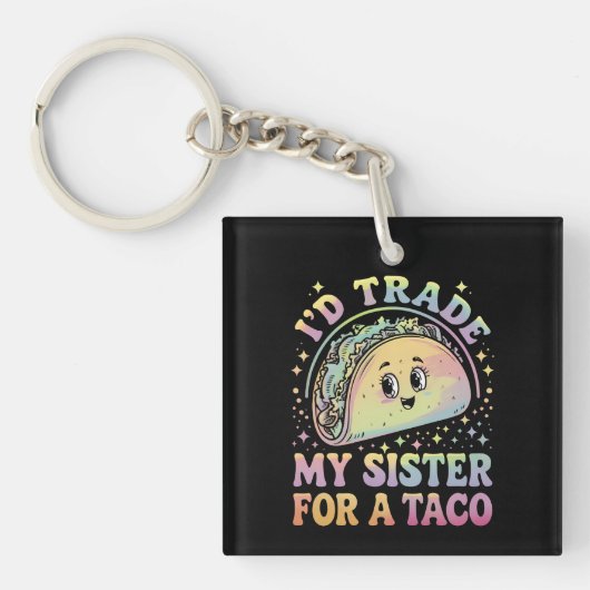 Porte-clés J'échangerais ma soeur contre un Taco Cinco De May (Devant)