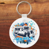 Porte-clés Jeepney Manille Vibes Bleu Orange (Recto)