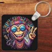 Porte-clés "Jeff the Chill Monkey" Keychain Aluminum Keychain (Verso)