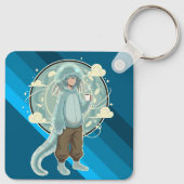 Porte-clés Jellyfish Boy Anime Coffee Art (Dos)