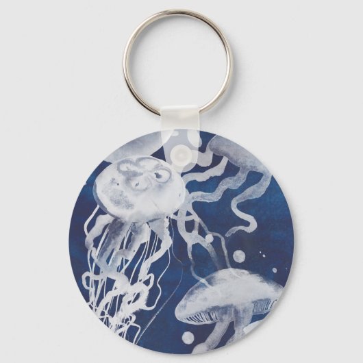 Porte-clés Jellyfish on Navy Background (Recto)