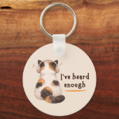 Porte-clés "J'en ai entendu assez" Chat portant un casque (Verso)