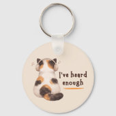 Porte-clés "J'en ai entendu assez" Chat portant un casque (Verso)