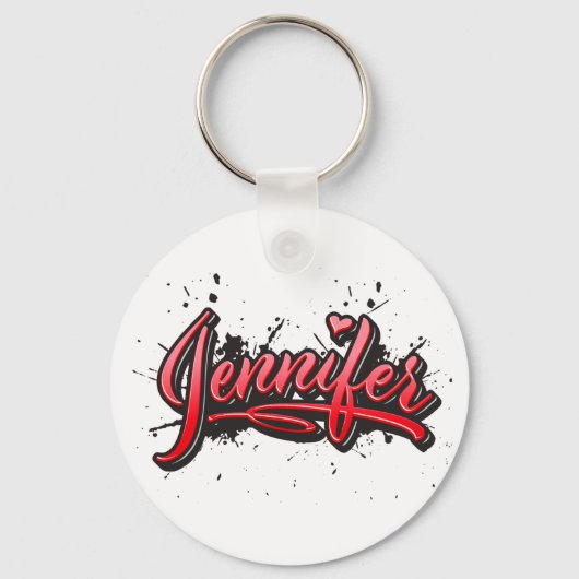 Porte-clés Jennifer red Heart Graffiti (Recto)