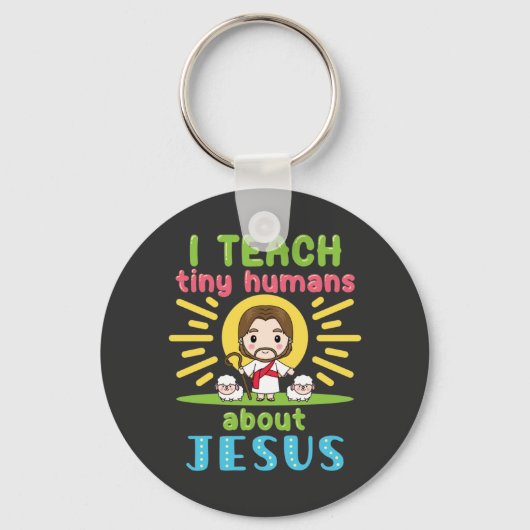 Porte-clés J'Enseigne Les Petits Humains Sur Jésus Enseignant (Recto)