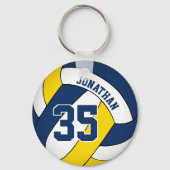 Porte-clés jersey bleu jaune numéro de volley-ball (Recto)