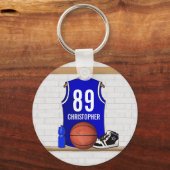 Porte-clés Jersey Blue and White Basketball (Recto)