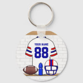 Porte-clés Jersey de football blanc rouge (Verso)