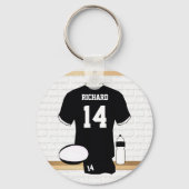 Porte-clés Jersey de rugby personnalisé dans vestiaire (Recto)