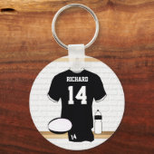 Porte-clés Jersey de rugby personnalisé dans vestiaire (Recto)