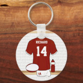 Porte-clés Jersey de rugby personnalisé dans vestiaire (Recto)