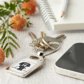 Porte-clés Jersey de rugby personnalisé noir et blanc (Côté )