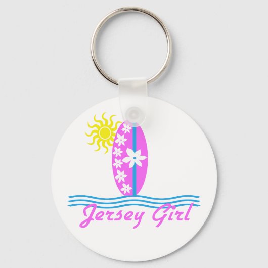 Porte-clés Jersey Girl Bodysuit Pink Surfboard W/Sun (Recto)