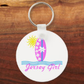 Porte-clés Jersey Girl Bodysuit Pink Surfboard W/Sun (Recto)