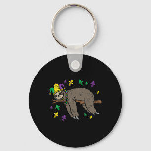 Porte-clés Jester Sloth Lazy Day Animal migny Funny Mardi Gra