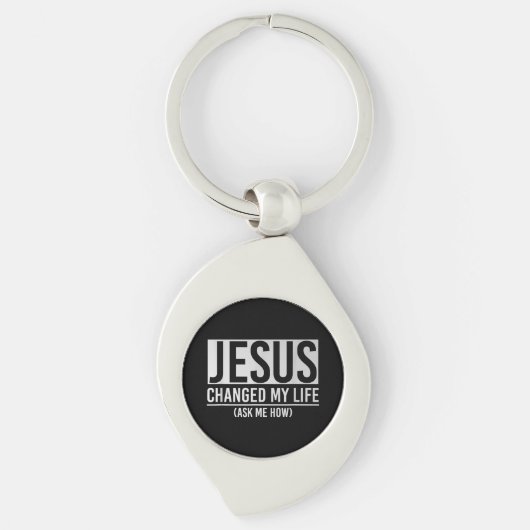 Porte-clés Jésus a changé ma vie Demandez-moi comment Jésus (Devant)