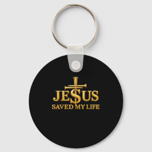 Porte-clés Jésus a sauvé ma vie Croix chrétienne Foi Cadeaux