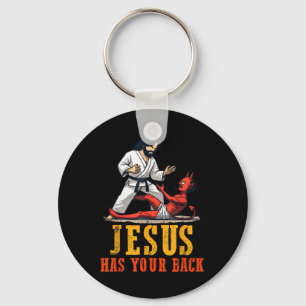 Porte-clés Jésus A Ton Dos Drôle Christian Jiu-jitsu