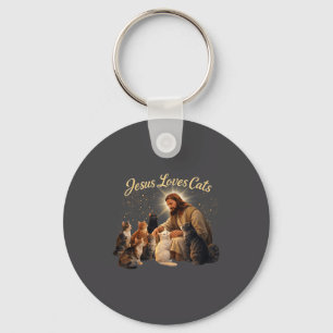 Porte-clés Jésus aime les chats chrétien amateur de chats Jés