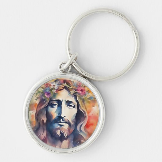 Porte-clés Jésus aquarelle (Devant)