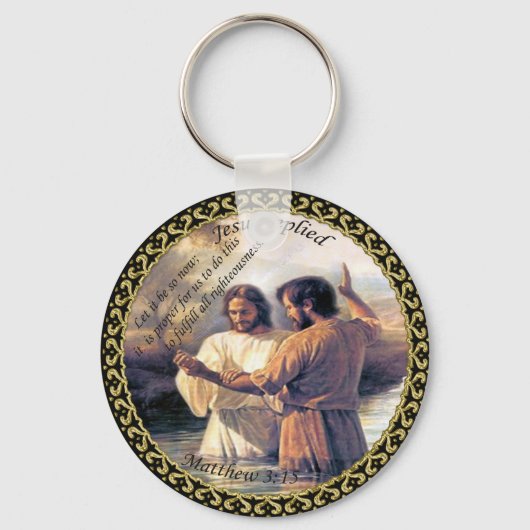 Porte-clés Jésus Christ Baptême image un (Recto)