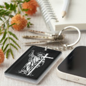 Porte-clés Jésus Christ et une croix (Devant droit)