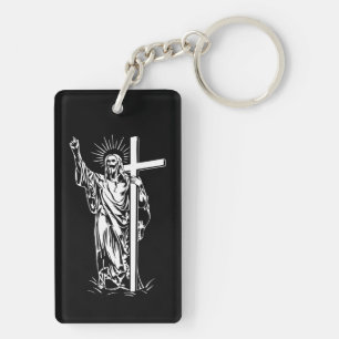 Porte-clés Jésus Christ et une croix