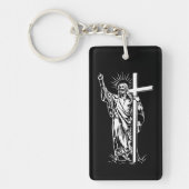 Porte-clés Jésus Christ et une croix (Devant)
