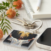 Porte-clés Jesus Christ Our Savior | Black and Gold (Devant Droit)