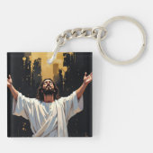 Porte-clés Jesus Christ Our Savior | Black and Gold (Dos)