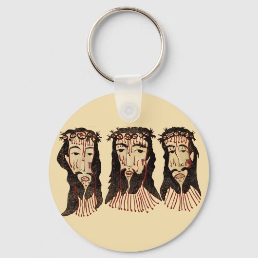 Porte-clés Jésus Christ Thorn Couronne Art populaire Peinture (Recto)