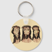 Porte-clés Jésus Christ Thorn Couronne Art populaire Peinture (Verso)