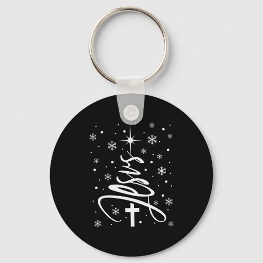 Porte-clés Jesus Christian Xmas Tree Snowflake Holiday Merry (Recto)