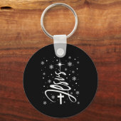 Porte-clés Jesus Christian Xmas Tree Snowflake Holiday Merry (Recto)