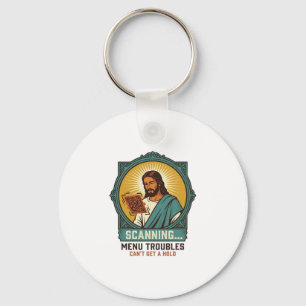 Porte-clés Jésus Code QR flou ne scannera pas Menu Humour Tec